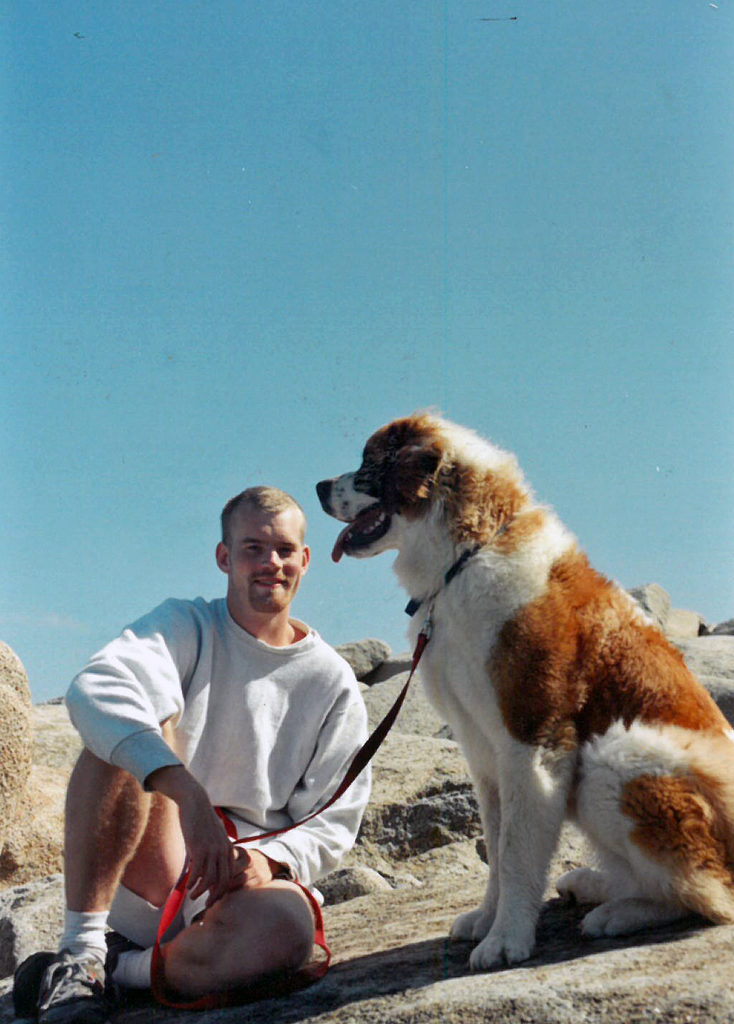 Dave with his St. Bernard Charley. Dave's interest in digital technology resulted in the birth of the Peninsula Pulse. Submitted photo.