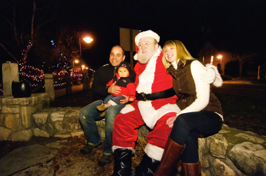 Annie, Todd and Mathis Desimone meet Santa at the Egg Harbor tree lighting ceremony. Photo by Len Villano.