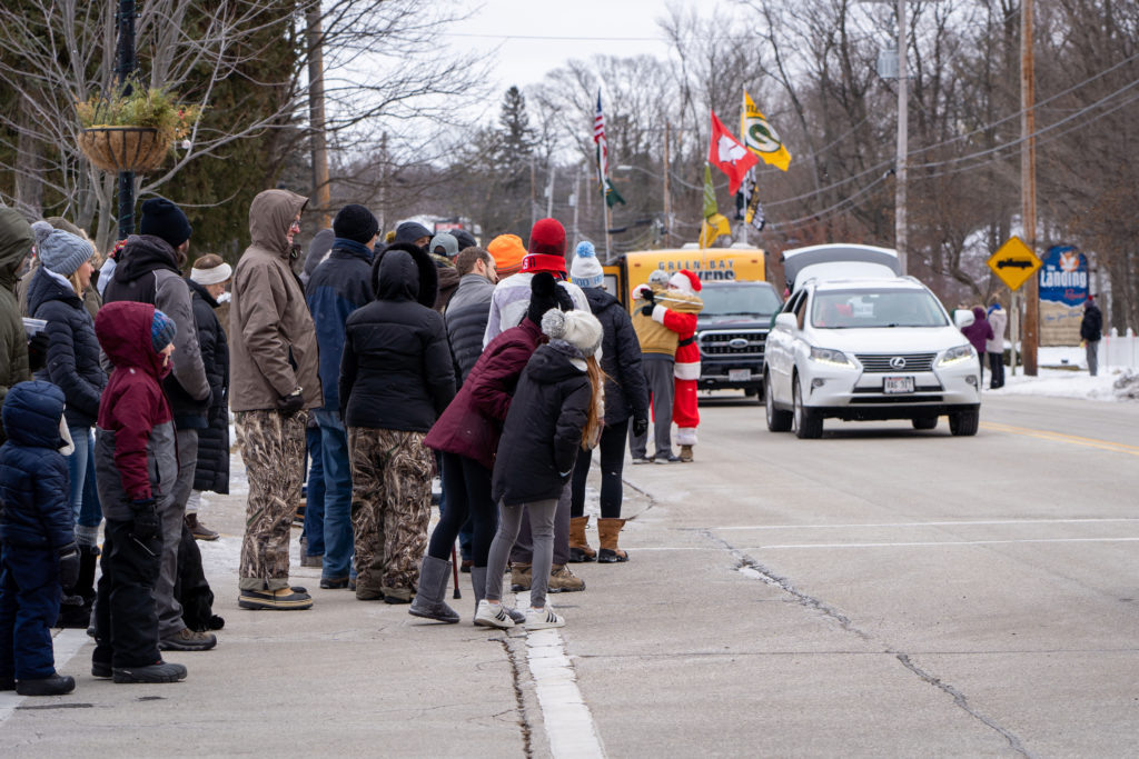 The New Year's Day parade drew a crowd of spectators in Egg Harbor. Photo by Rachel Lukas. 